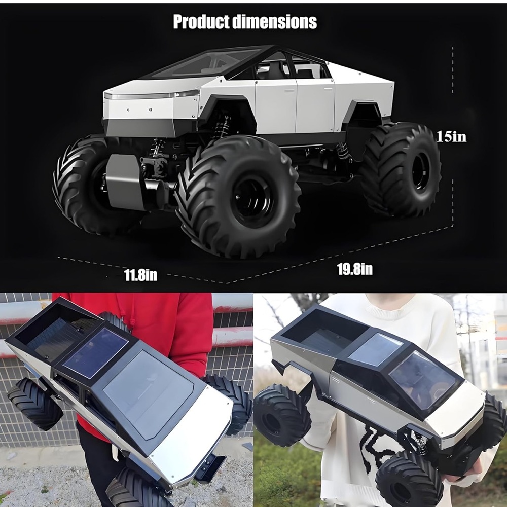 Black and Silver RC Car *Monster Cyber Truck* - Picture 5 of 6